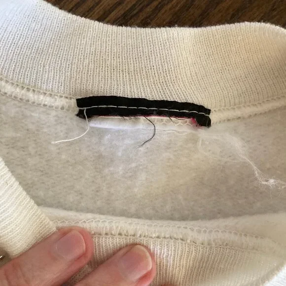 P.G.B. Zebra Sweatshirt 90s Animal Pattern Squiggle Glittery Shiny Beaded - Picture 2 of 13